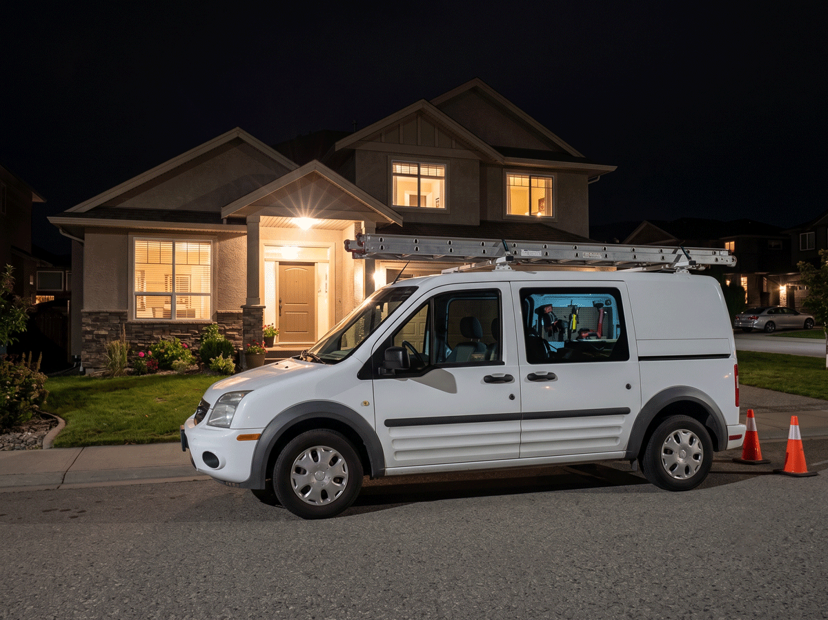 a white work van