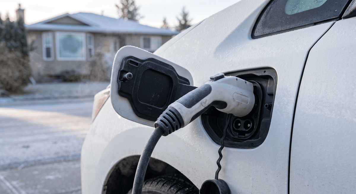 a J1772 Level 2 charging connector