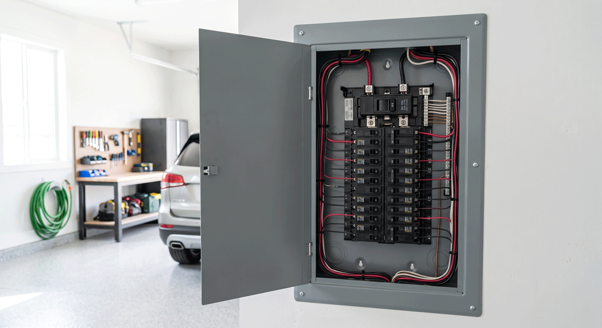 a brand-new 200-amp North American residential electrical panel