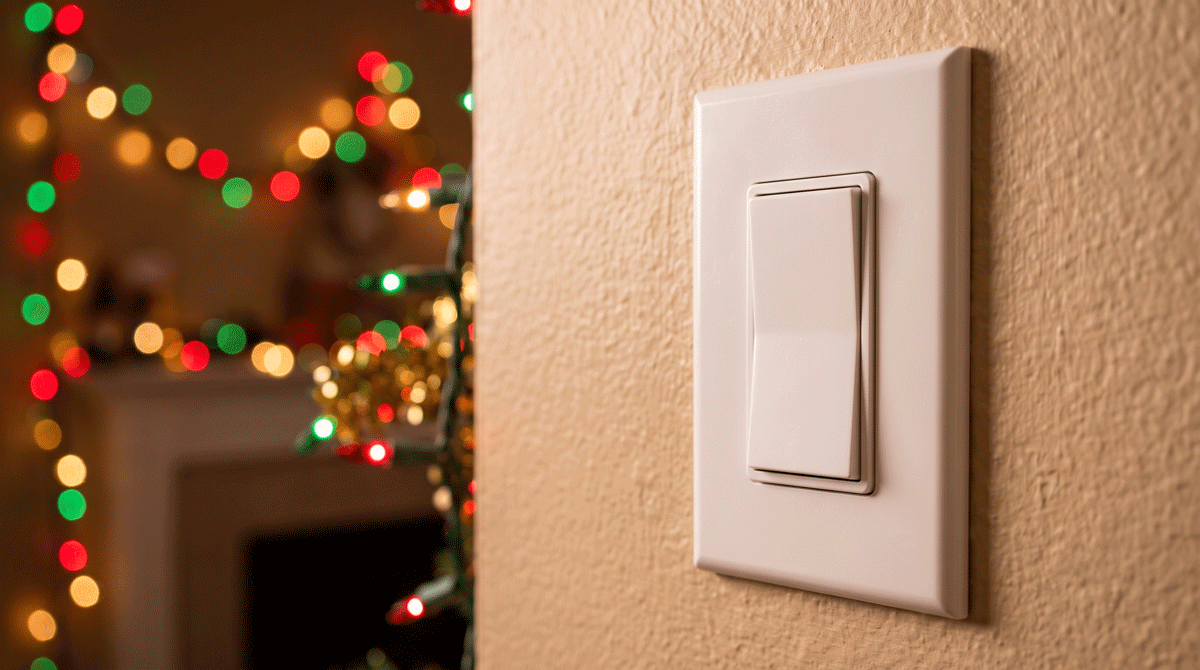 a white North American Decora rocker light switch